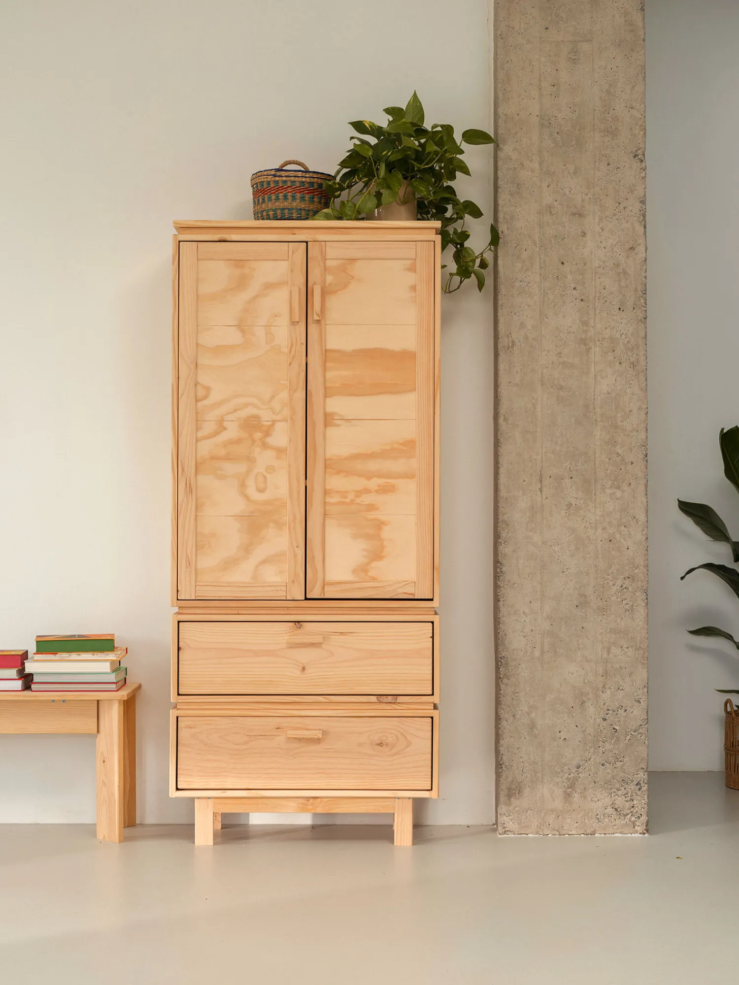 Muebles LUFE Armarios Y Alacenas^AIKA armario con 2 cajones 78x183