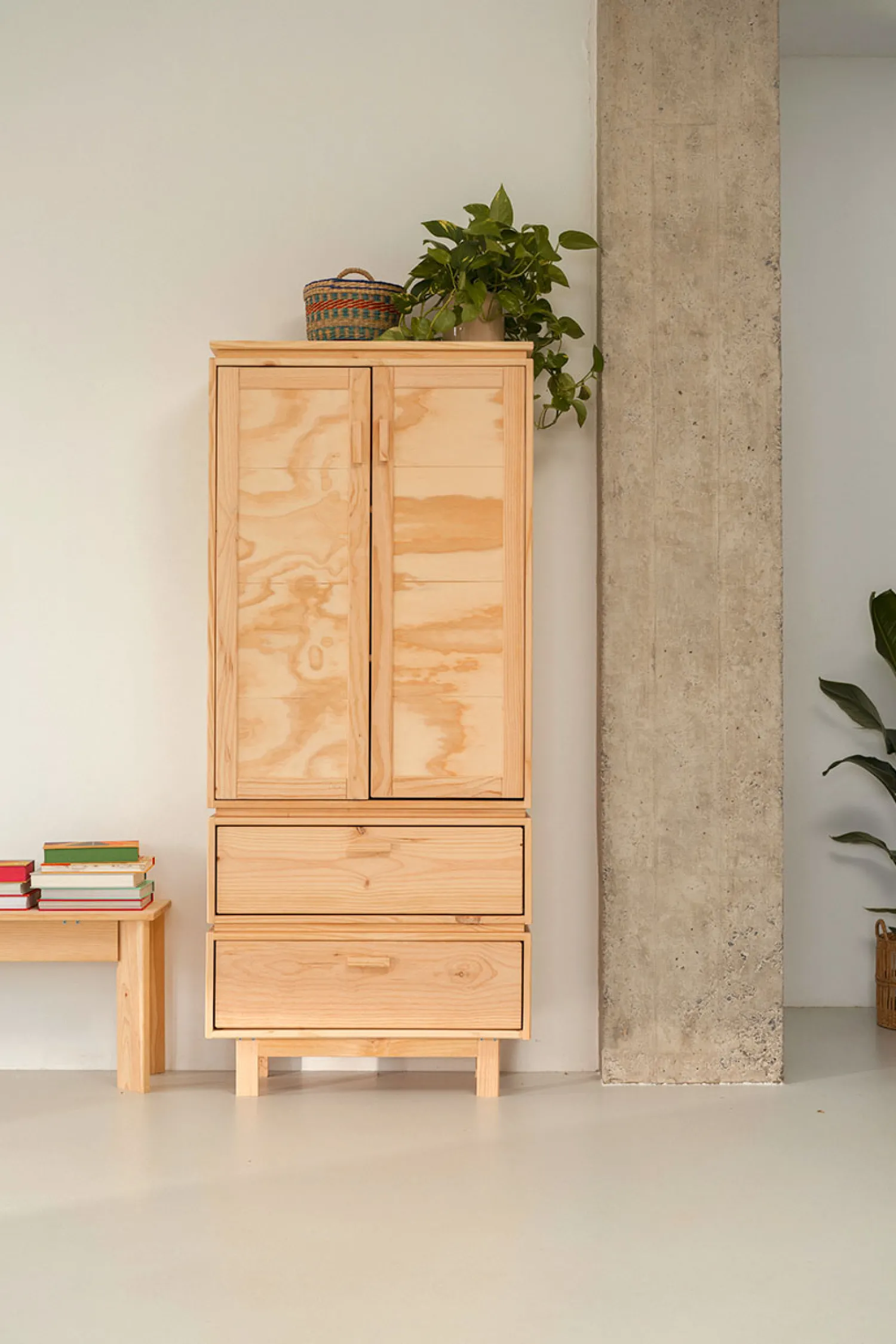 Muebles LUFE Armarios Y Alacenas^AIKA armario con 2 cajones 78x183