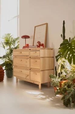 Muebles LUFE Cómodas^AIKA cómoda doble con 6 cajones 117x90