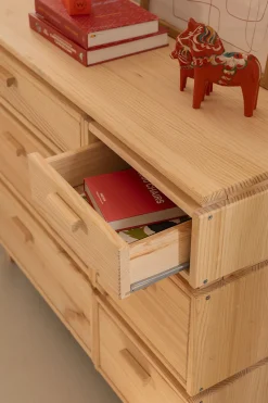 Muebles LUFE Cómodas^AIKA cómoda doble con 6 cajones 117x90