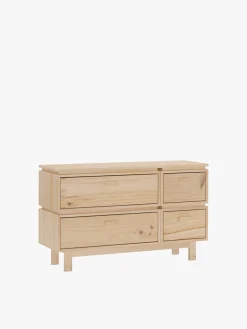 Muebles LUFE Cómodas^AIKA cómoda doble con 4 cajones 117x72