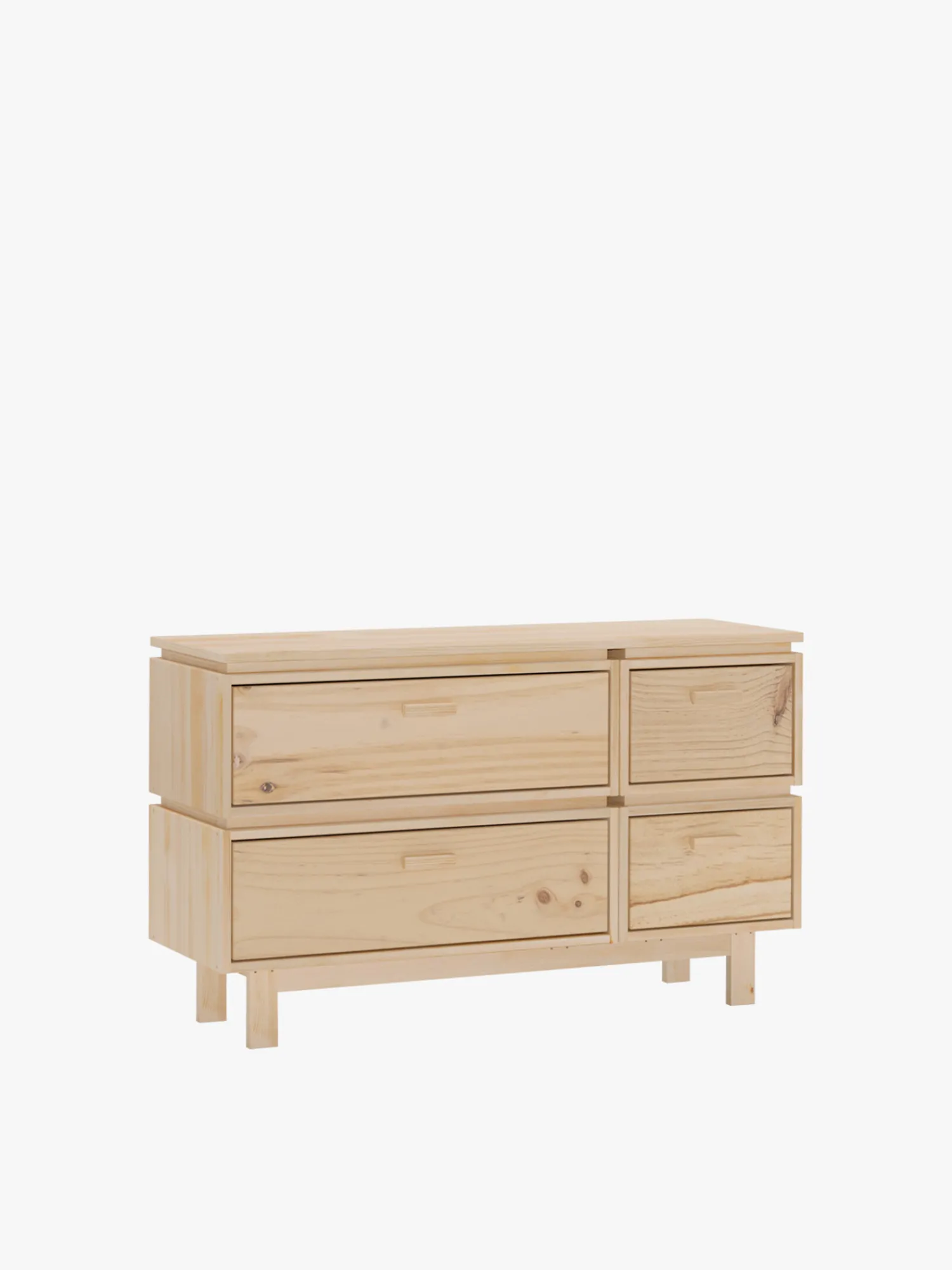 Muebles LUFE Cómodas^AIKA cómoda doble con 4 cajones 117x72