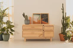 Muebles LUFE Cómodas^AIKA cómoda doble con 4 cajones 117x62