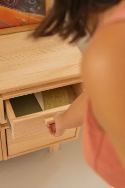 Muebles LUFE Cómodas^AIKA cómoda doble con 4 cajones 117x62