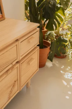 Muebles LUFE Cómodas^AIKA cómoda doble con 4 cajones 117x62