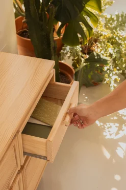 Muebles LUFE Cómodas^AIKA cómoda doble con 4 cajones 117x62