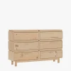 Muebles LUFE Cómodas^AIKA cómoda doble con 6 cajones 157x100