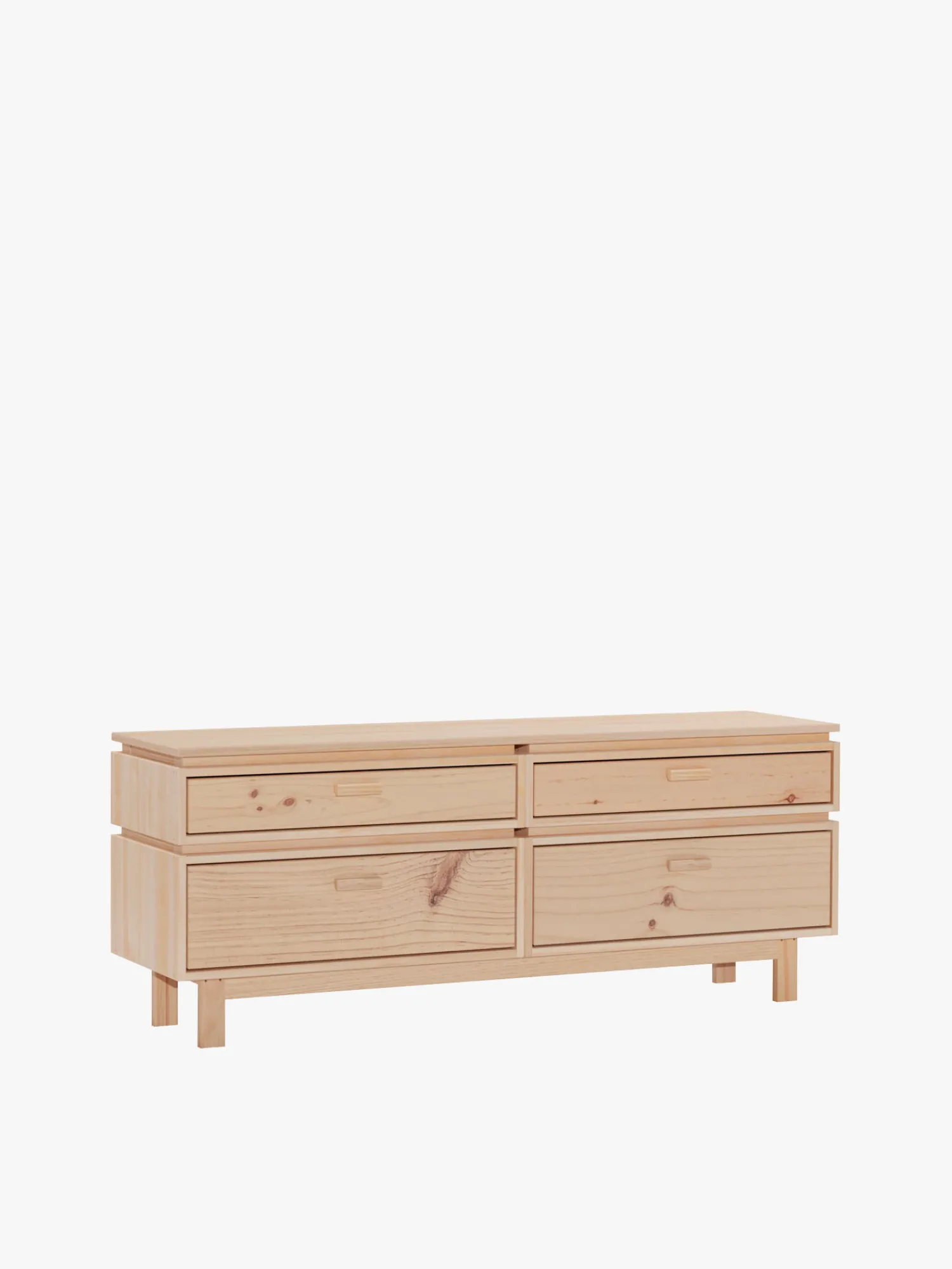 Muebles LUFE Cómodas^AIKA cómoda doble con 4 cajones 157x62