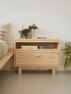 Muebles LUFE Mesitas De Noche|Mesitas De Noche^AIKA mesita de noche con hueco y cajón 78x62