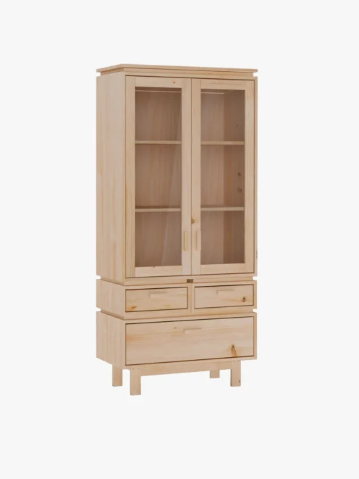 Muebles LUFE Vitrinas^AIKA vitrina con 3 cajones 78x173
