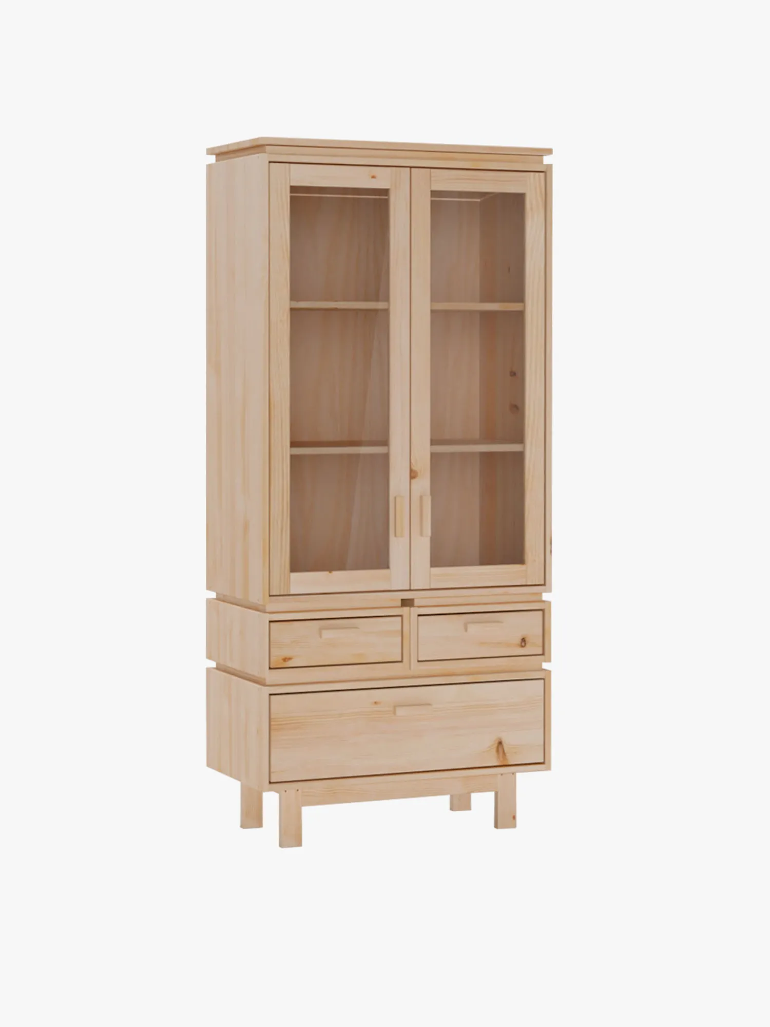 Muebles LUFE Vitrinas^AIKA vitrina con 3 cajones 78x173