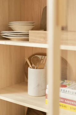 Muebles LUFE Vitrinas^AIKA vitrina doble con cajonera 157x128