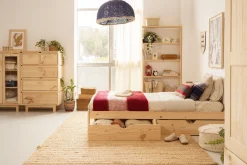 Muebles LUFE Camas Individuales Con Cajones|Camas 80^BASO cama individual 80 con 2 cajones