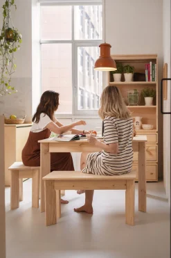 Muebles LUFE Conjuntos Mesas Y Sillas^BATU conjunto mesa 120x80 con bancos