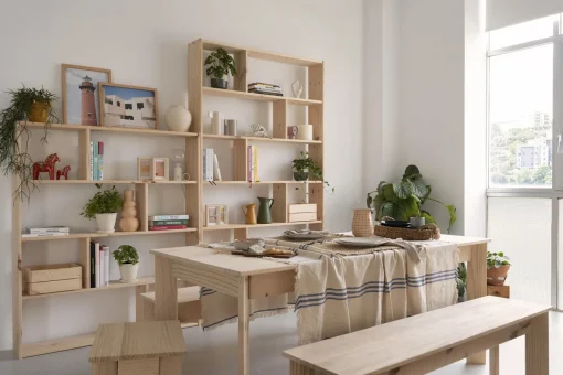 Muebles LUFE Estanterías Asimétricas^EDER estantería asimétrica 217X124