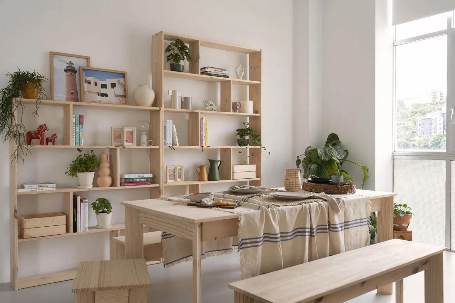 Muebles LUFE Estanterías Asimétricas^EDER estantería asimétrica 217X124