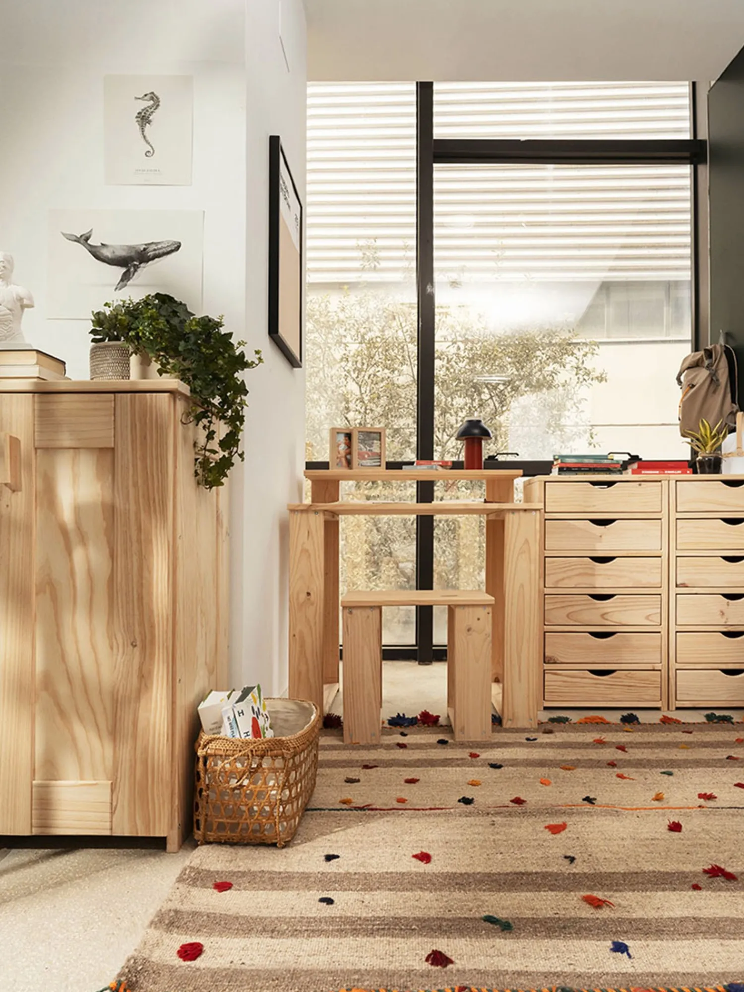 Muebles LUFE Conjuntos Mesas Y Sillas^LAUKI conjunto escritorio 80x55 con taburete