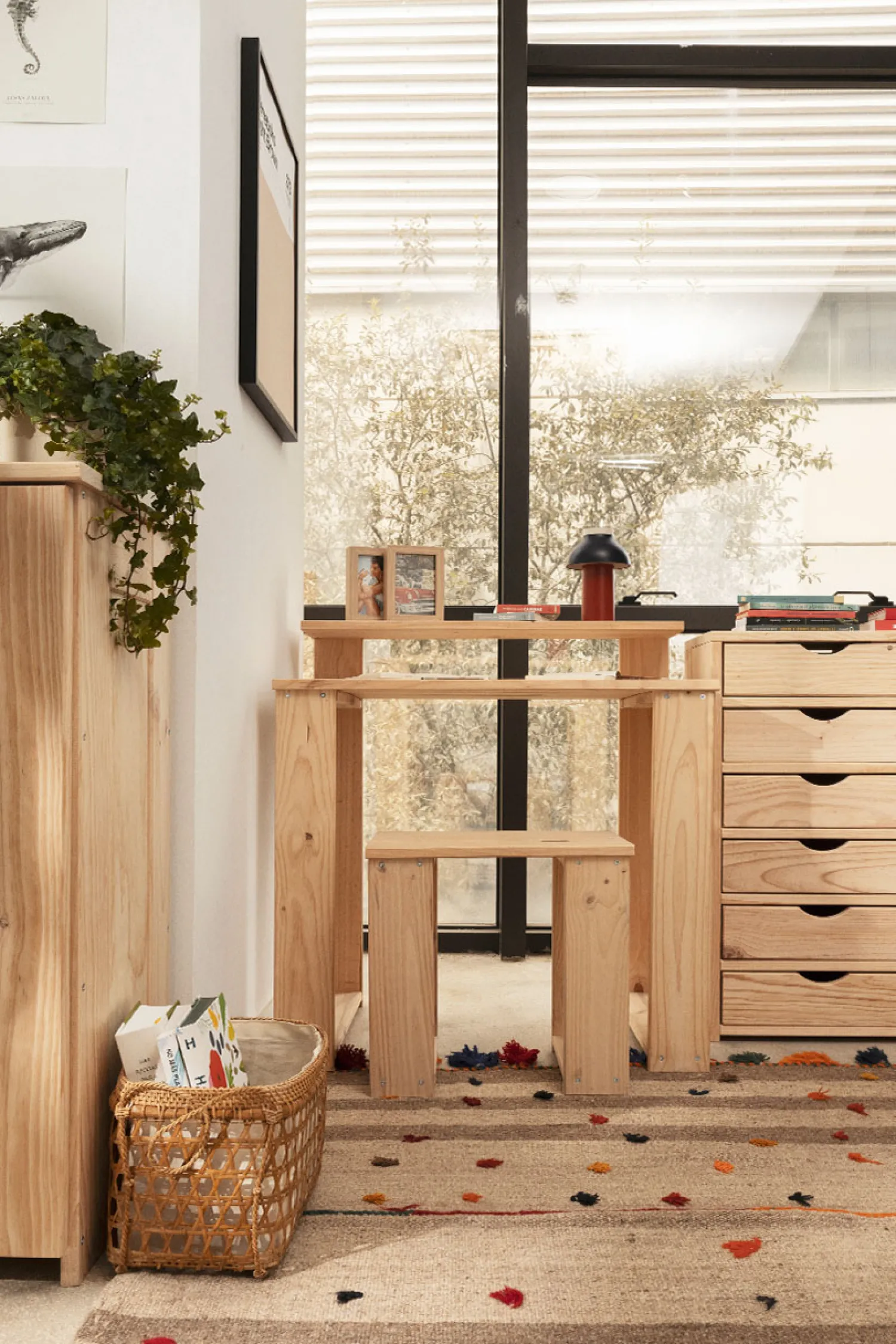 Muebles LUFE Conjuntos Mesas Y Sillas^LAUKI conjunto escritorio 80x55 con taburete