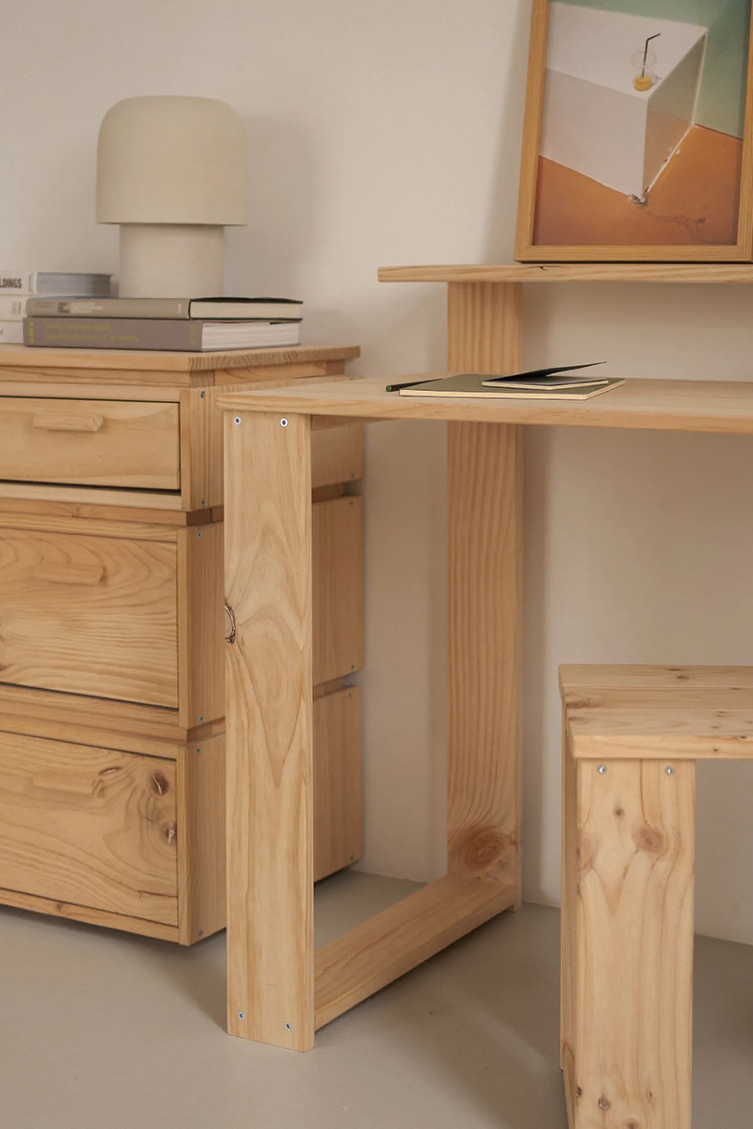 Muebles LUFE Conjuntos Mesas Y Sillas^LAUKI conjunto escritorio 120x55 con taburete