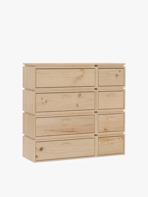 Muebles LUFE Cómodas^LIBE cómoda doble con 8 cajones 117x115