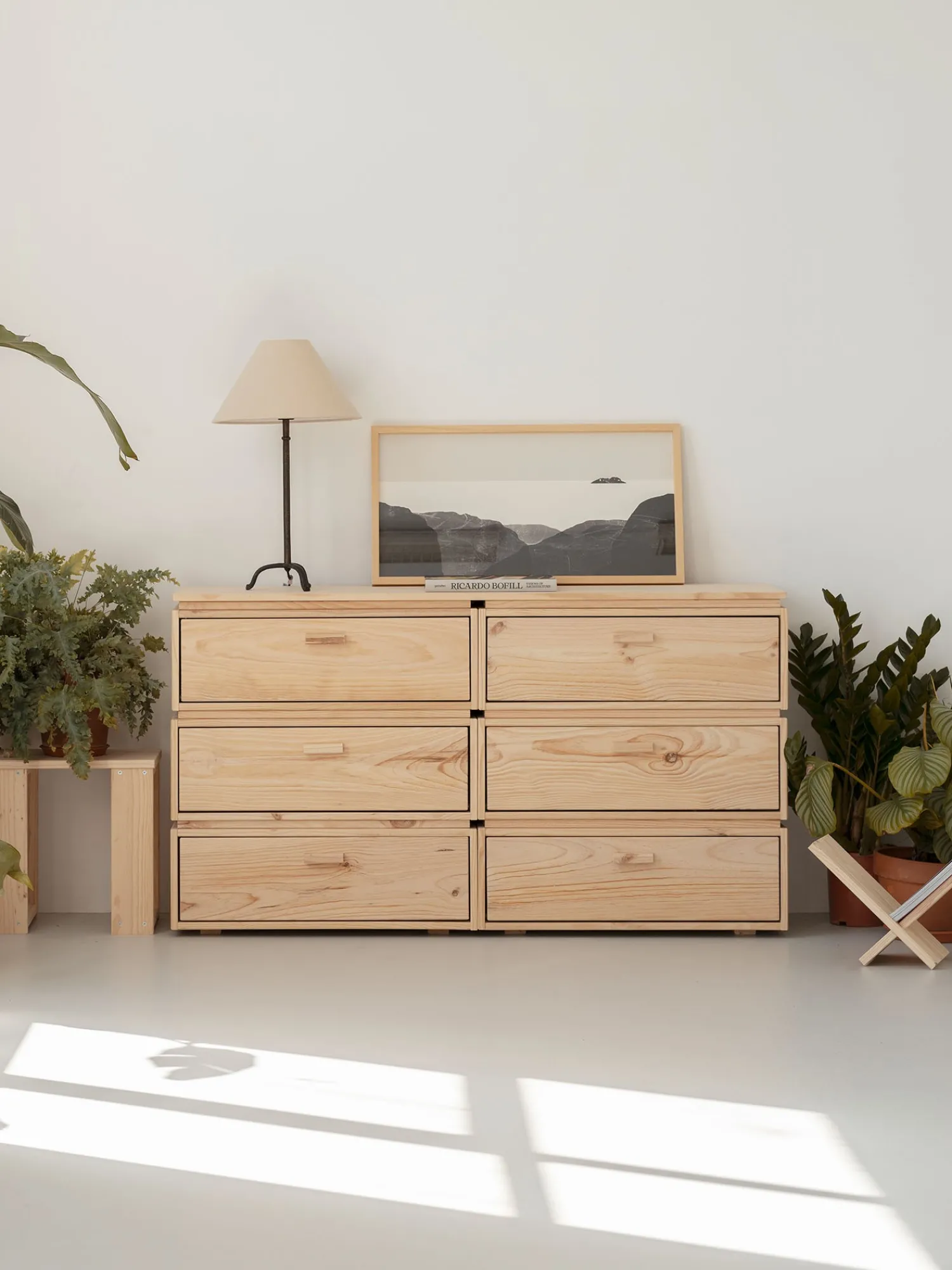 Muebles LUFE Cómodas^LIBE cómoda doble con 6 cajones 157x87