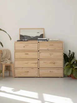 Muebles LUFE Cómodas^LIBE cómoda doble con 8 cajones 157x115