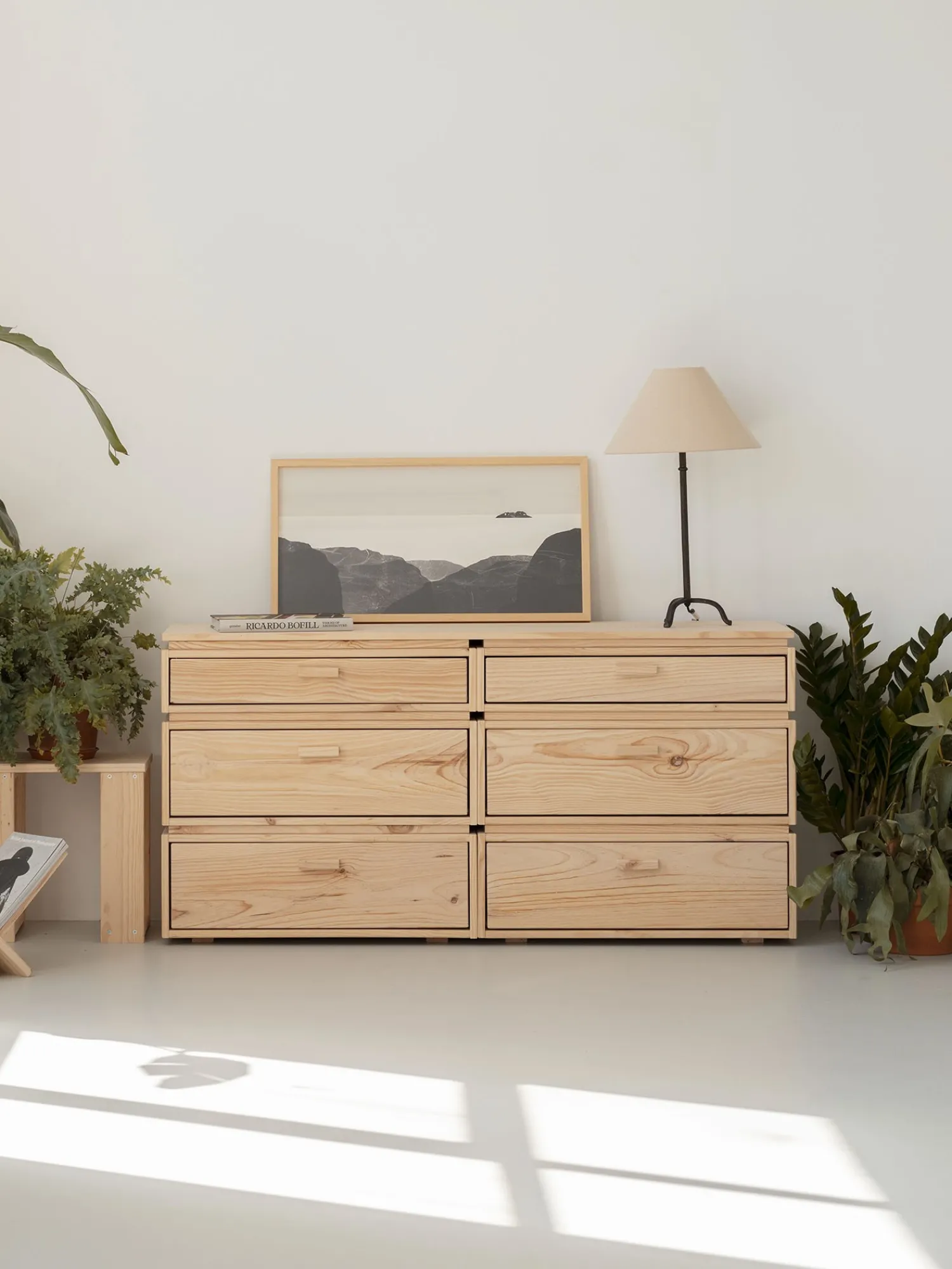 Muebles LUFE Cómodas^LIBE cómoda doble con 6 cajones 157x77