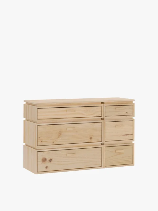 Muebles LUFE Cómodas^LIBE cómoda doble con 6 cajones 117x77