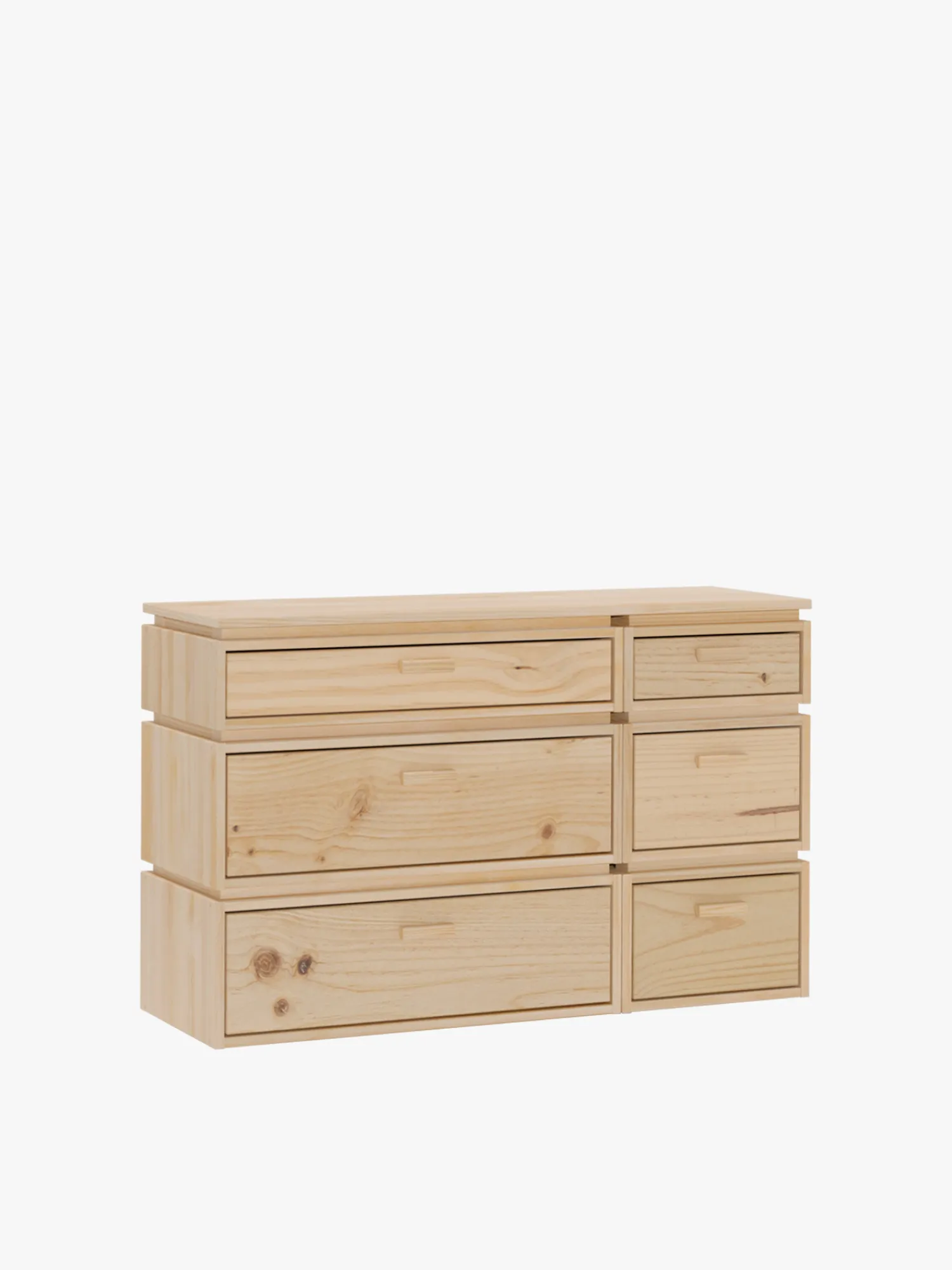 Muebles LUFE Cómodas^LIBE cómoda doble con 6 cajones 117x77