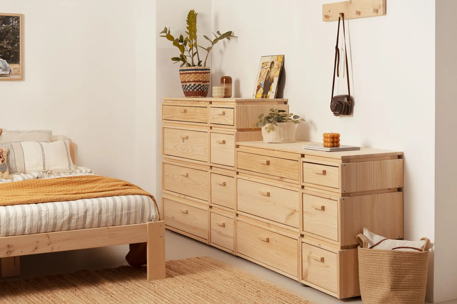 Muebles LUFE Cómodas^LIBE cómoda doble con 6 cajones 117x77