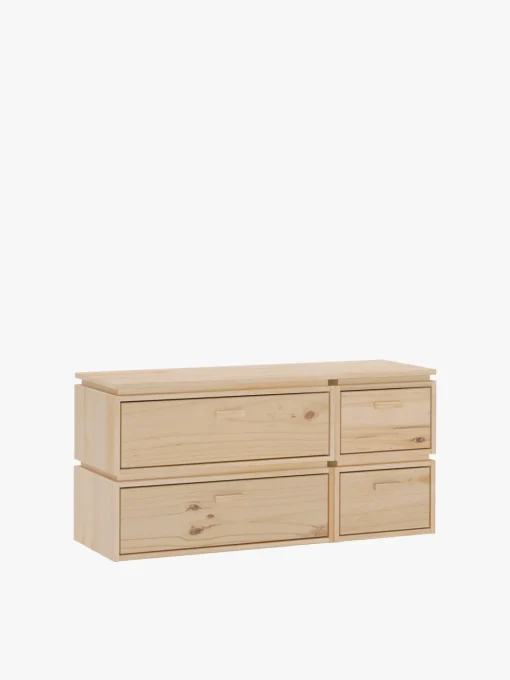 Muebles LUFE Cómodas^LIBE cómoda doble con 4 cajones 117x59