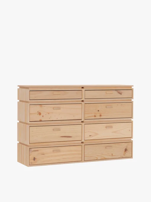 Muebles LUFE Cómodas^LIBE cómoda doble con 8 cajones 157x105
