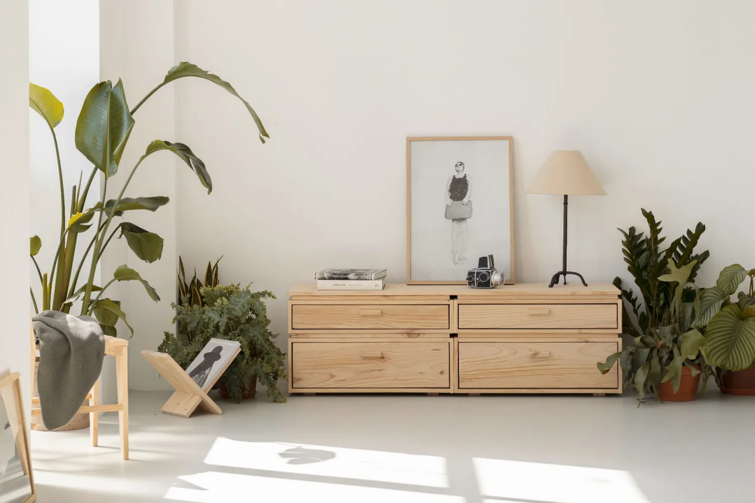 Muebles LUFE Cómodas^LIBE cómoda doble con 4 cajones 157x49