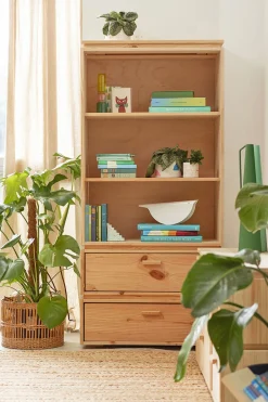 Muebles LUFE Estanterías Con Almacenaje|Estanterías Con Almacenaje^LIBE estantería baja con 2 cajones 78x171