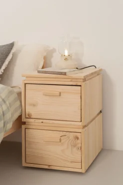 Muebles LUFE Mesitas De Noche|Mesitas De Noche^LIBE mesita de noche con 2 cajones 39x59