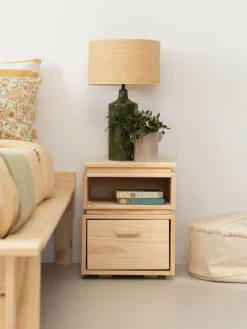Muebles LUFE Mesitas De Noche|Mesitas De Noche^LIBE mesita de noche con hueco y cajón 39x49