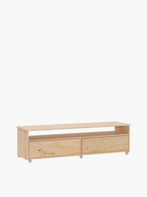 Muebles LUFE Muebles Tv^LIBE mueble TV con 2 cajones y ruedas