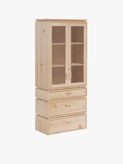 Muebles LUFE Vitrinas^LIBE vitrina con 3 cajones 78x188