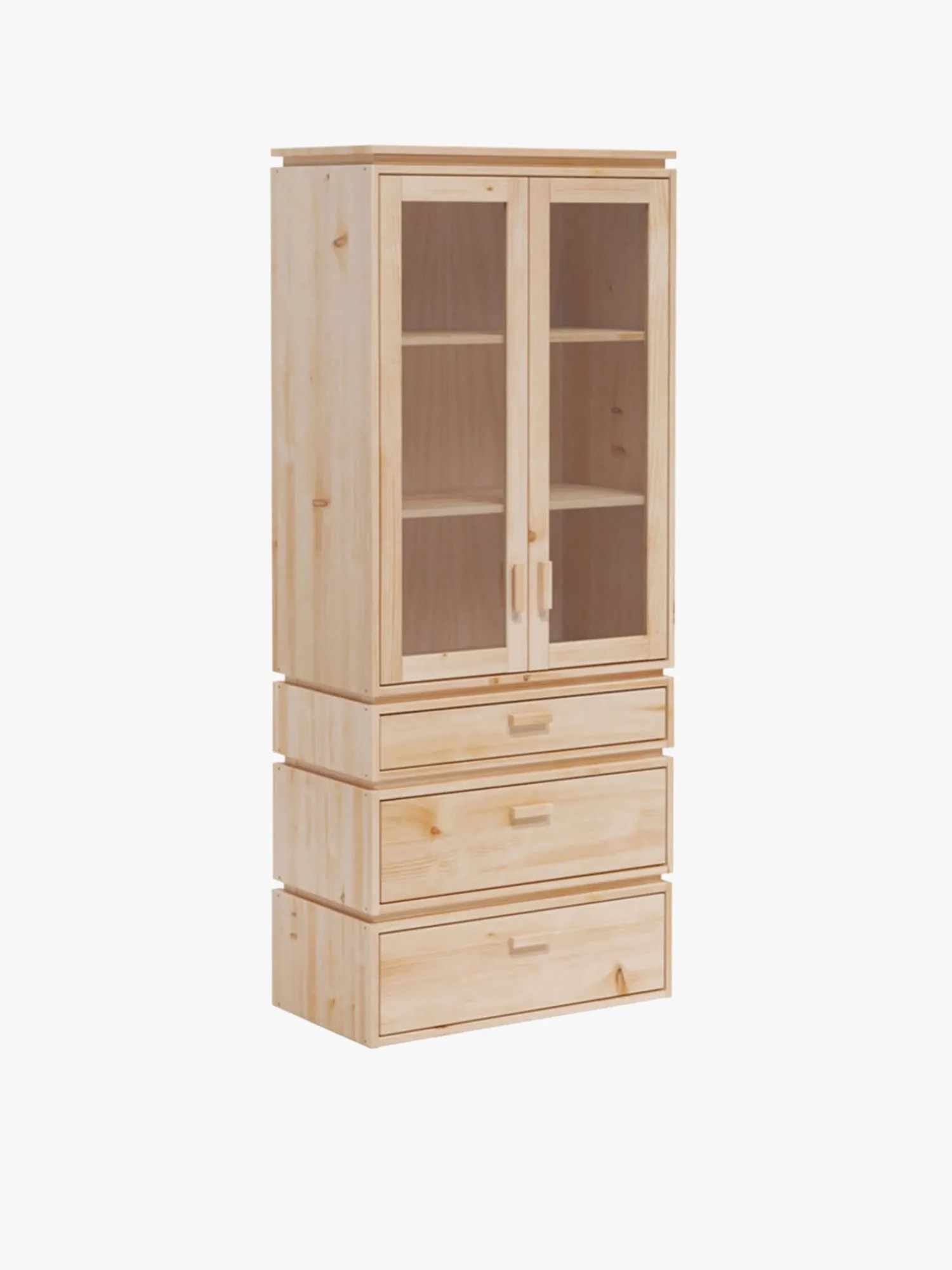 Muebles LUFE Vitrinas^LIBE vitrina con 3 cajones 78x188