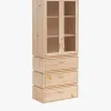 Muebles LUFE Vitrinas^LIBE vitrina con 3 cajones 78x198