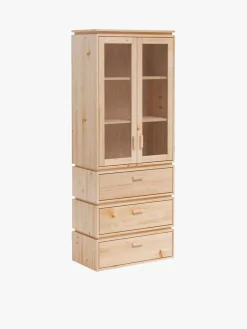 Muebles LUFE Vitrinas^LIBE vitrina con 3 cajones 78x198