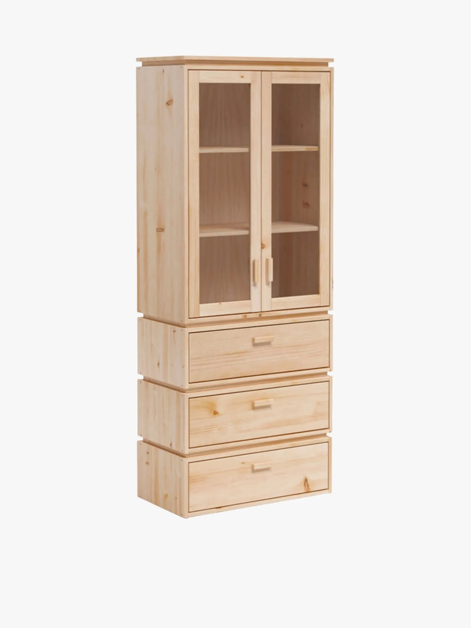 Muebles LUFE Vitrinas^LIBE vitrina con 3 cajones 78x198