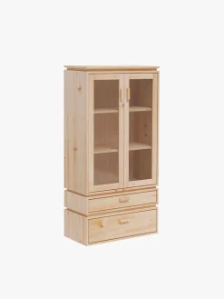Muebles LUFE Vitrinas^LIBE vitrina con 2 cajones 78x161
