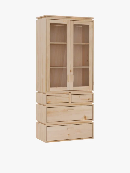 Muebles LUFE Vitrinas^LIBE vitrina con 4 cajones 78x188
