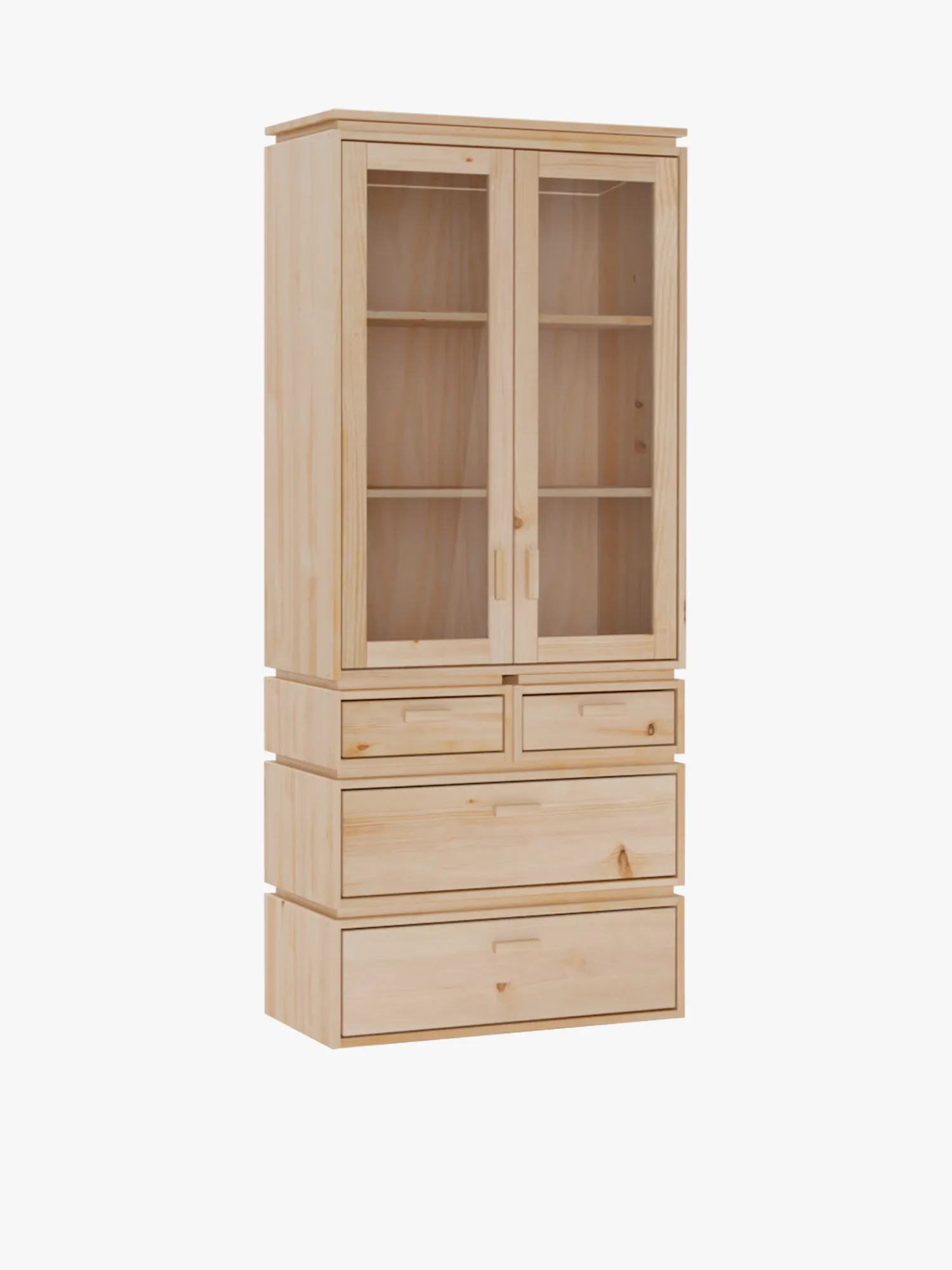 Muebles LUFE Vitrinas^LIBE vitrina con 4 cajones 78x188