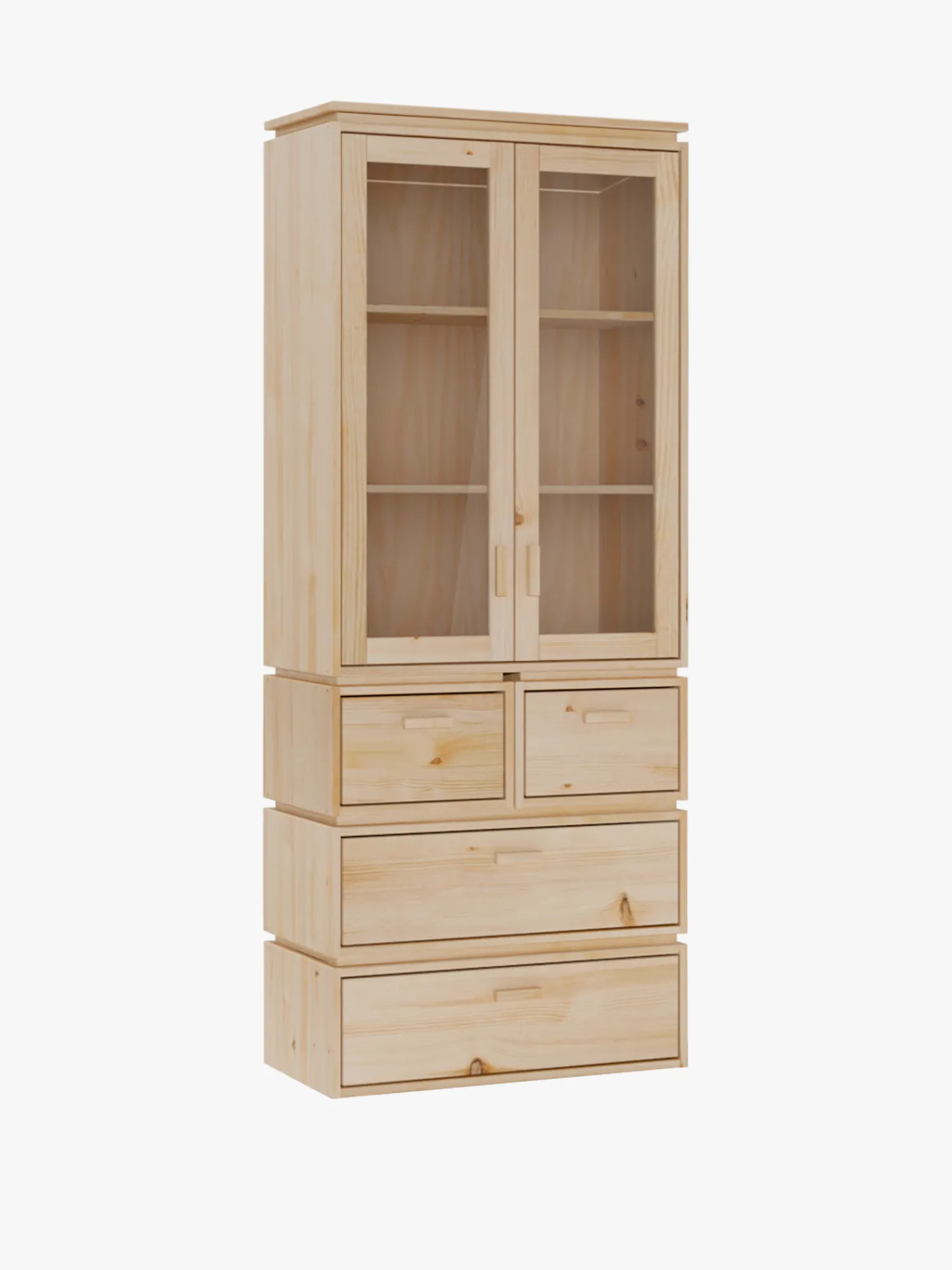 Muebles LUFE Vitrinas^LIBE vitrina con 4 cajones 78x198