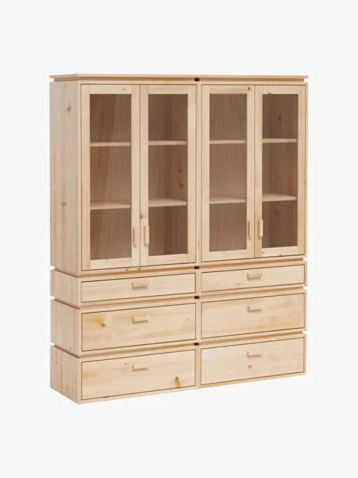 Muebles LUFE Vitrinas^LIBE vitrina doble con 6 cajones 157x188