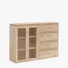 Muebles LUFE Vitrinas^LIBE vitrina doble con cajonera 157x115