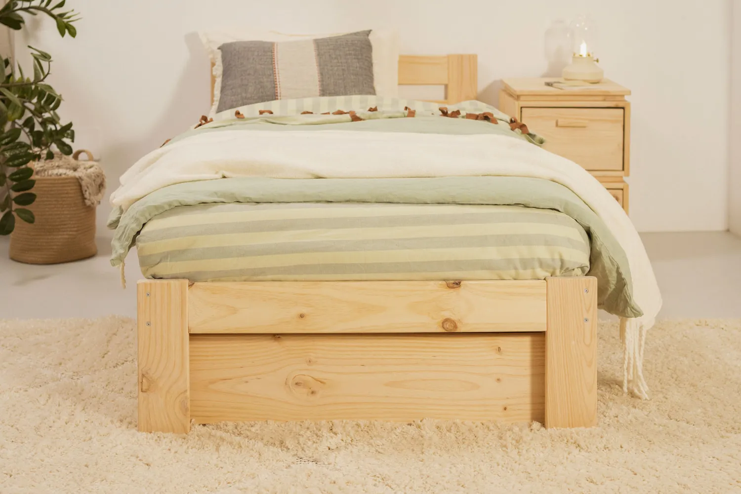 Muebles LUFE Camas Individuales Con Cajones|Camas 90^LORE cama individual 90 con 2 cajones