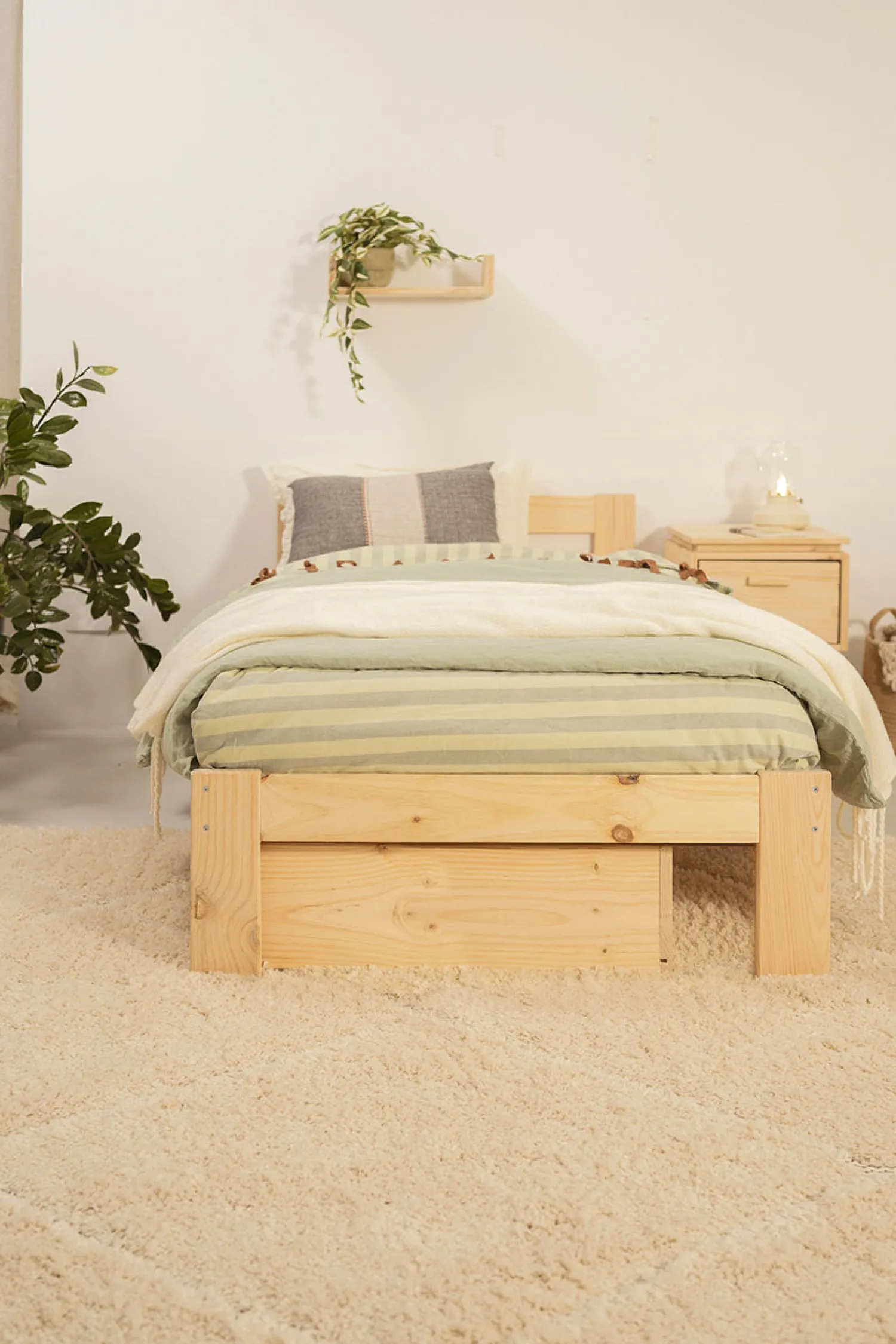 Muebles LUFE Camas Individuales Con Cajones|Camas 80^LORE cama individual 80 con 1 cajón
